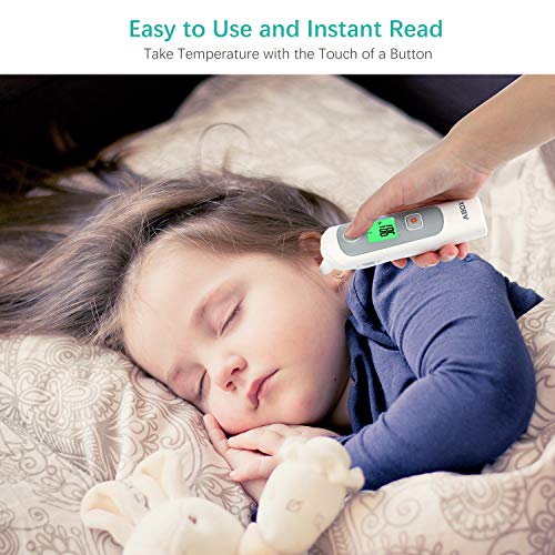 Baby Thermometer, ABOX Digital Medical Infrared Thermometer with Measuring Ear/Forehead/Object Temp, Fever Sound/Backlight Color Warning, Optional Silent Mode, 32 Recall Memory, CE FDA Approved