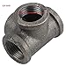 Gimiton 4 Pack 4 Way Pipe Fitting Malleable Iron DN20 3/4 Black Malleable Cast Iron Pipe Tee Fitting Industrial Steel Side Outlet Elbow 4-Way Fitting (DN20 3/4)