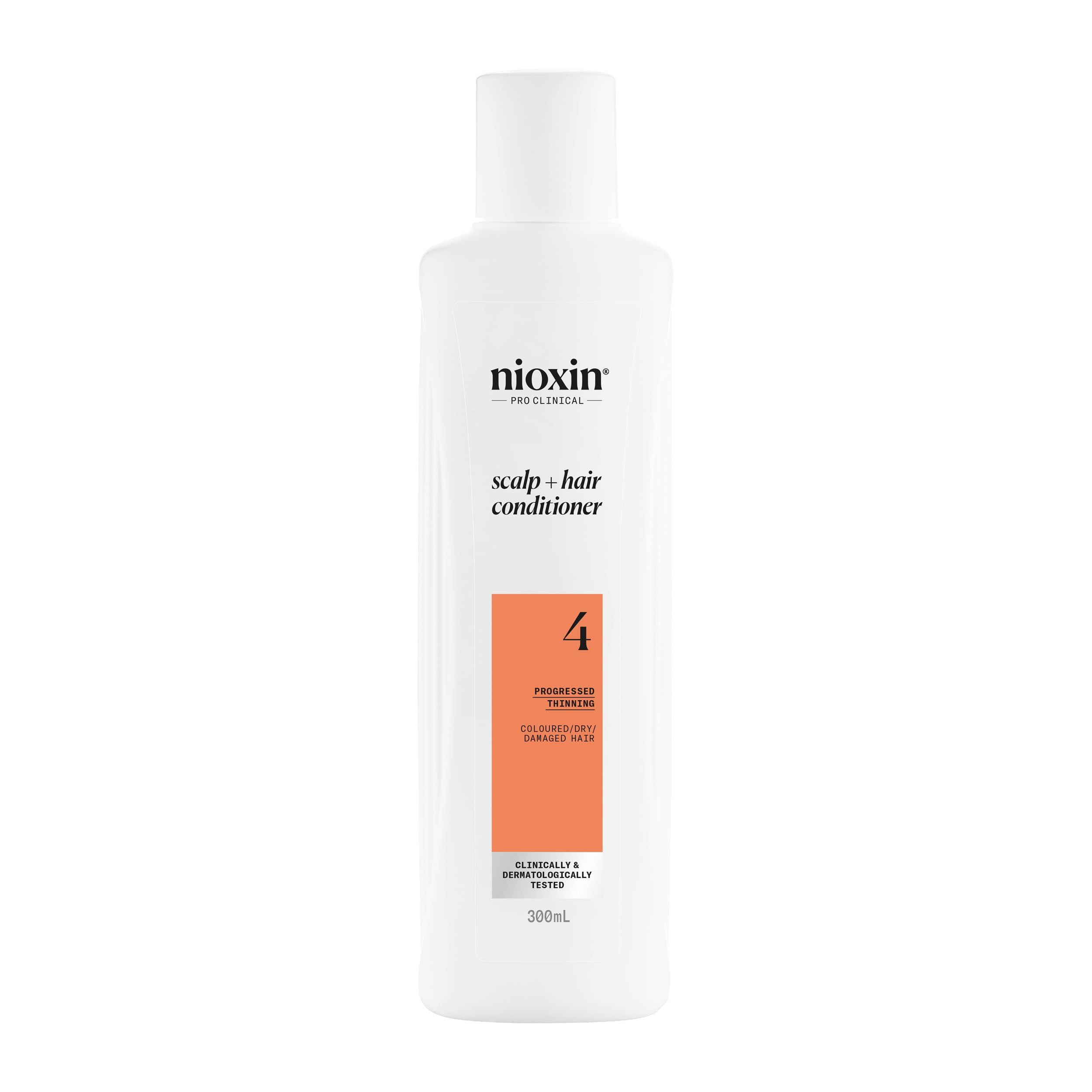 Nioxin System 4 Scalp + Hair Conditioner - Hair Thickening Conditioner for Coloured, Dry and Damaged hair with Progressed Thinning - with Biotin and Niacinamide, 300ml
