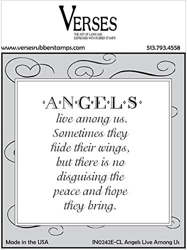 Verses Rubber Stamp - Angels Live Among Us - Foam-Mounted Cling Stamp