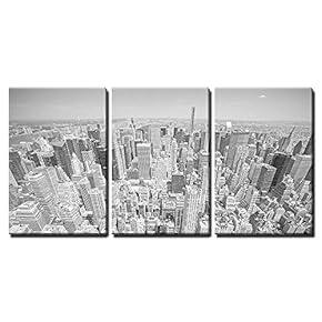 Black and White Toned Aerial View of Manhattan...