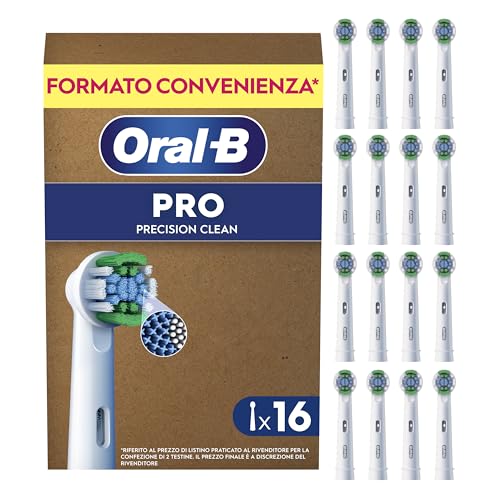 Oral-B Testine di Ricambio Pro Precision Clean, Bianche, 16 Ricambi