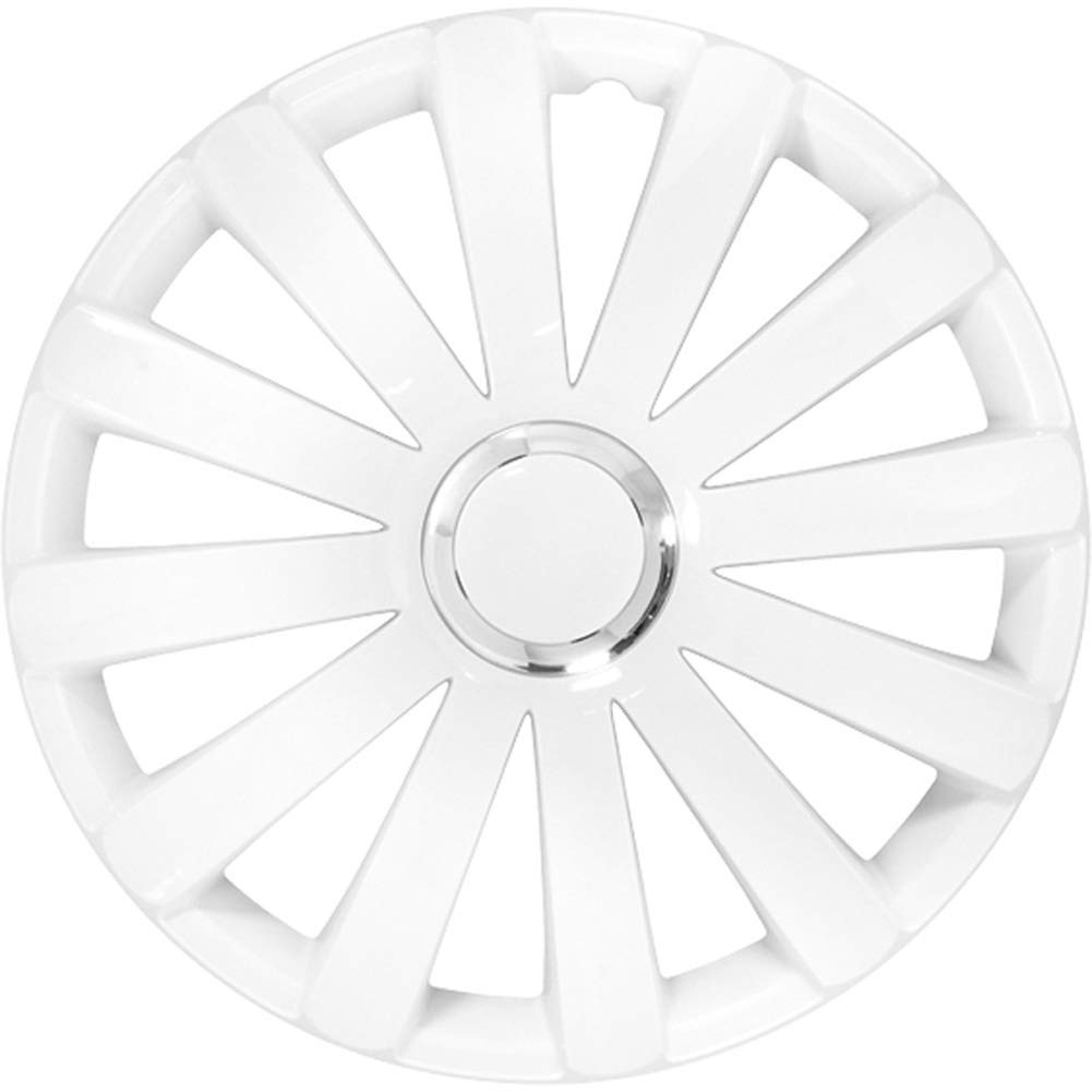AutoStyle Set of 4 wheel covers Spyder 15-inch white + chrome ring