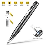 Hidden Camera Pen, Spy Camera with Video, 16GB Memory and 120 Mins of Recordings Time, 1080P HD Covert Cam with 3 Replaceable Ink Refills for Business/Daily Activities, USB Port Aluminum Alloy Body