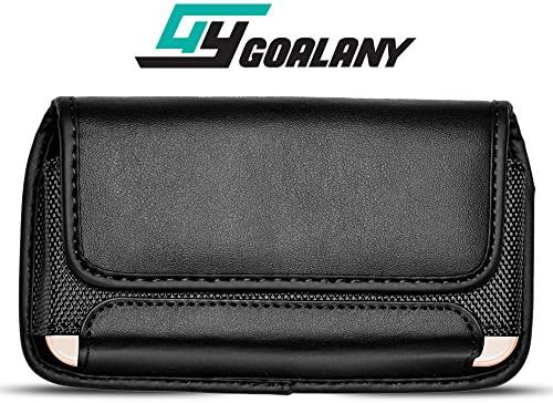GOALANY iPhone 8, iPhone 7 Holster Case, Universal Leather Holster w/ belt clip for Small Phone, iPhone X 10, iPhone 6 6s, SE, 5s, 5, Galaxy S8 8, S7, S6, HTC, LG and Most slim cases flip pouch (S1)
