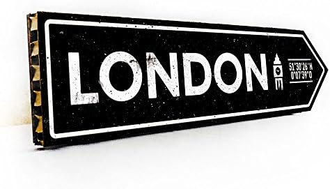 Wall Decor - Wooden Arrow with "LONDON" Print - Handmade, Eco-Friendly Home Decor, Rustic Wall Decor, Wall Art Decor - 16 x 4 x 1