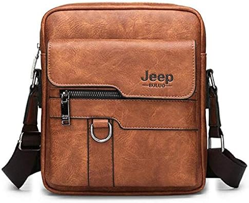 Amazon Jeep Buluo 高級ブランドメンズメッセンジャーバッグビジネスカジュアルハンドバッグ男性スプリッターレザーショルダーバッグ大容量 ボディバッグ ワンショルダー