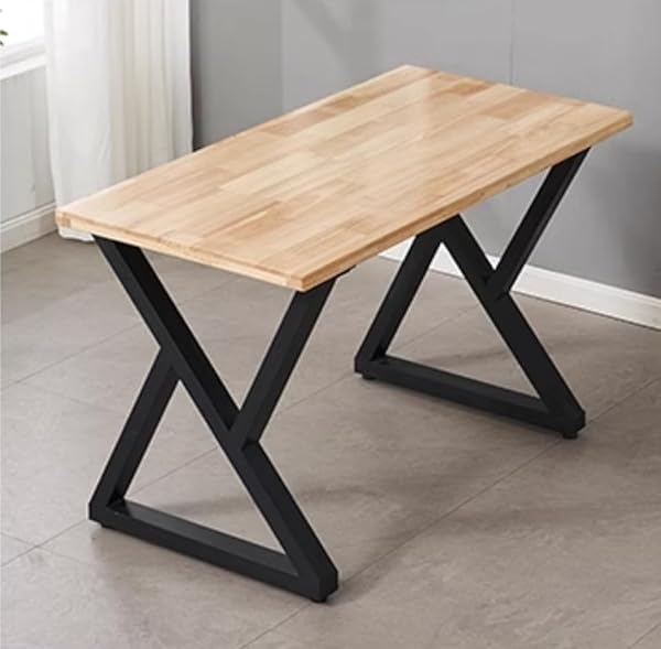 HEONITURE DESK LEGS 28″ TRIANGLE SHAPE TABLE LEGS IRON BENCH LEGS DINING TABLE LEGS INDUSTRIAL DINING TABLE, RUSTIC DECOR TABLE LEGS(28” HEIGHT 18” WIDE, SET OF 2)(B)
