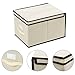 SONGMICS Large Storage Bins Cube Box with lids and Dual Non-woven Handles for Home Closet Bedroom Drawers Organizers Set of 3, Beige URLB40M