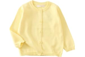 LNICEAR Toddler Boys Girls Crewneck Cardigan Sweaters Long Sleeve Kids Button Cotton School Uniform Knit Tops Outwear
