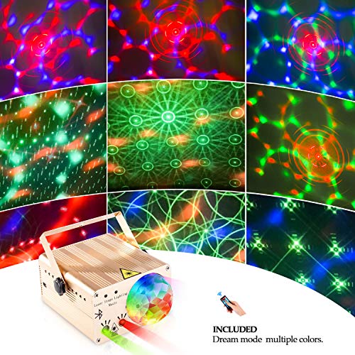 Flysight Disco Ball Party Lights with Bluetooth Speaker, Sound Activated DJ LED USB Party Lasers Lights with Remote Control Support SD Card for Room Dance Parties Birthday DJ Bar Club Pub (Gold) - Thumbnail 4