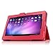 Infiland Folio Case for Alldaymall A88X 7'' Tablet, PU Leather Slim Stand Case Cover for Alldaymall A88X / Alldaymall A88S / Alldaymall A88 7-inch Quad Core Google Android 4.4 KitKat Tablet, Red