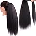 Ponytail Extension Synthetic Magic Paste Heat Resistant Afro Kinky Straight Synthetic Wrap Around Ponytail Clip In Hairpiece Corn Wave Ponytail 22 Inch 100g (22 inch, 2#)