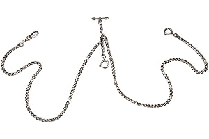 SUDESMO Pocket Watch Chain T-bar Chain Albert Chain with Pendant