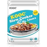 KOOC Slow Cooker Liners 10"x13" 10 count Small Size Disposable Pot Liners Cooking Bags Fit 1.5 qt to 2 qt Pot BPA Free Fresh Locking Seal Design