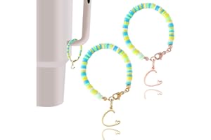 Rzjoke Letter Charm for Stanley Cup - 2PCS Stainless Steel Initial Charms, Personalized Handle Charm for Stanley Tumbler and Simple Modern Tumbler