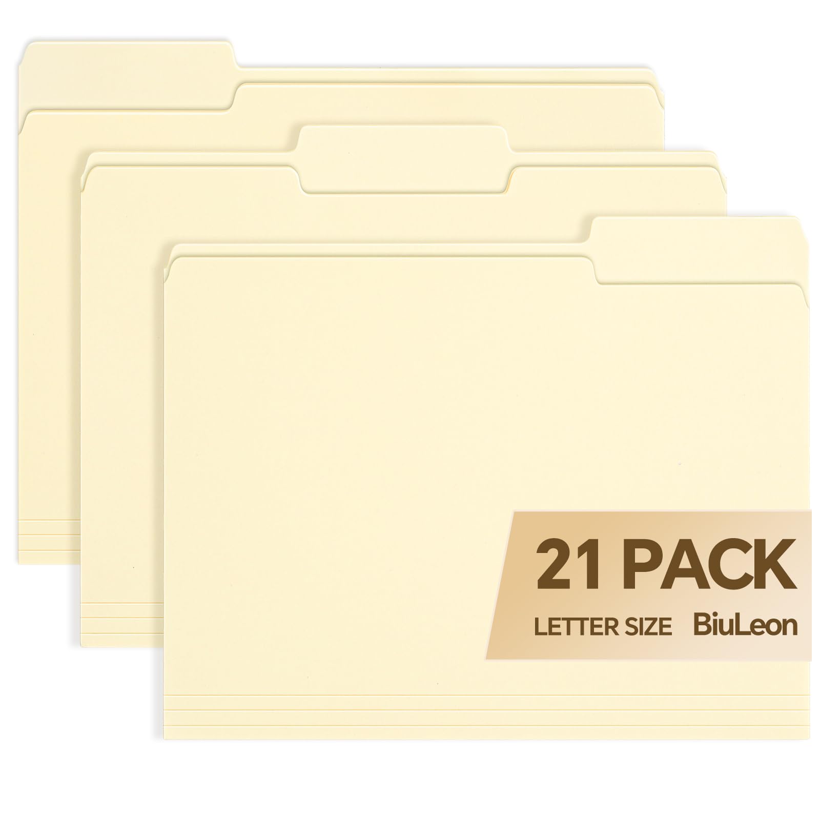 Photo 1 of File Folders,21 Pack Manilla Folders 8.5x11,1/3 Cut Tabs Manila File Folders Letter Size for Easy Labeling and Organization,Vanilla Folders Great for Documents Home School Classroom Office Supplies