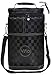 Vina 2 Bottle Wine Tote Bag, Insulated Black Grid Wine or Beer Cooler Carrier Case with Shoulder Strap + Free Corkscrew, Wine Gift Bag for Travel and Picnic, Black