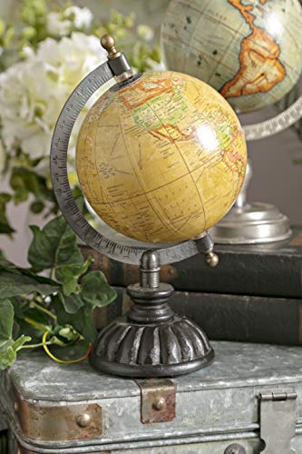 IMAX 5490 Colony Globe - World Globe Map, Globe Stand with Nickel Finish Base, Metallic Globe. Home Decor Accents - Thumbnail 4