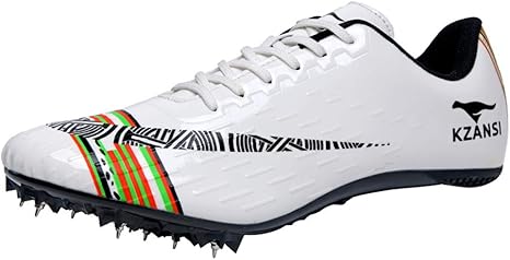 Amazon Co Jp 男子陸上シューズ 8スパイクユニセックスは訓練競技専用ロングジャンプランニングシューズスパイクジュニアスプリント子供を実行します 白 41 ホーム キッチン