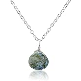 Labradorite Teardrop Necklace in Sterling Silver