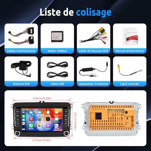 ESSGOO [4+64G] Car Radio VW Golf 5/6 — CarPlay/Android Auto Wireless, DSP | Golf 5/6, Passat B6/B7, Polo 5, Touran, Tiguan, Caddy, T5 Android 15, DSP 15 bands Plug & Play, Canbus included