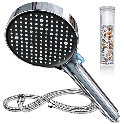 Magichome Shower Head 25 Filter with 1.5 M Hose | 6 Jet Types, Water Saving, Hand Shower and Rainfall, High Pressure, Ideal for Home and Office, Easy Installation