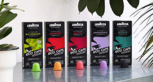 Lavazza 100 Nespresso Kompatible Eco Caps Kapseln, kompostierbar, Kaffee Bio Organic, 10 x 10er Pack (530 g) – Bild 3