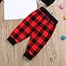 Younger star Newborn Baby Outfits Long Sleeve T-Shirt with Red Plaid Pant and Hat Christmas Costume (White, 18-24 Months)