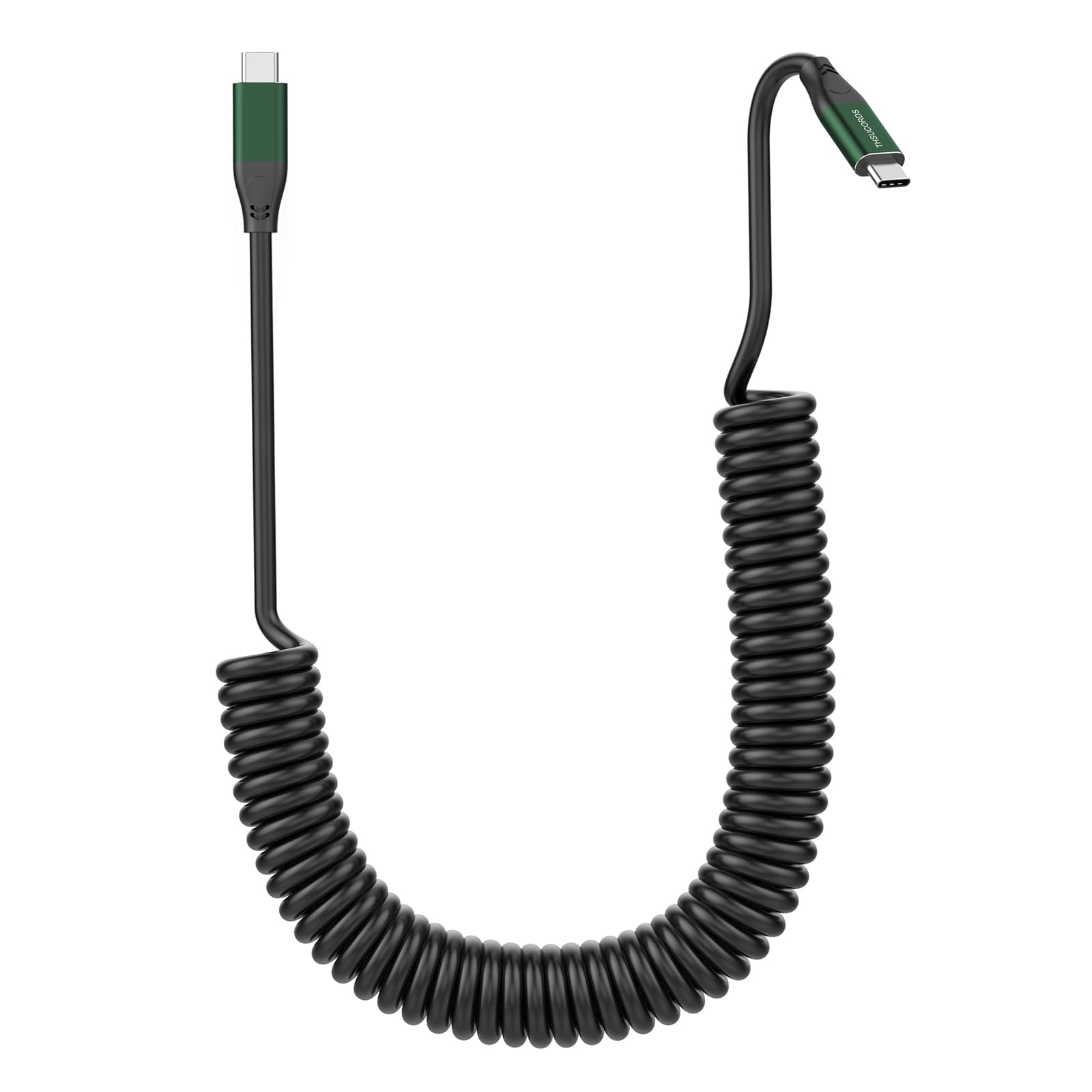 Thsucords USB C to USB C Coiled Cable 100W, USB C 3.2 Gen 2 X 2 20Gbps Data Transfer Type C 20V/5A PD Fast Charging Coiled Cable. Video Monitor Cord Supports 4K@60Hz