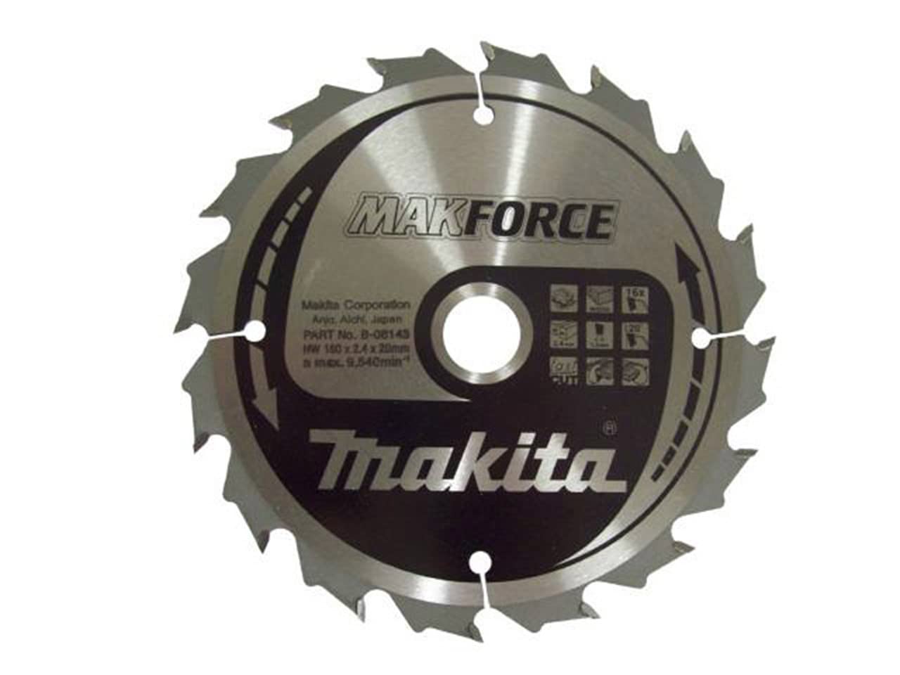 Makita B-32091 MAKFORCE TCT Saw Blade 160x20x16T