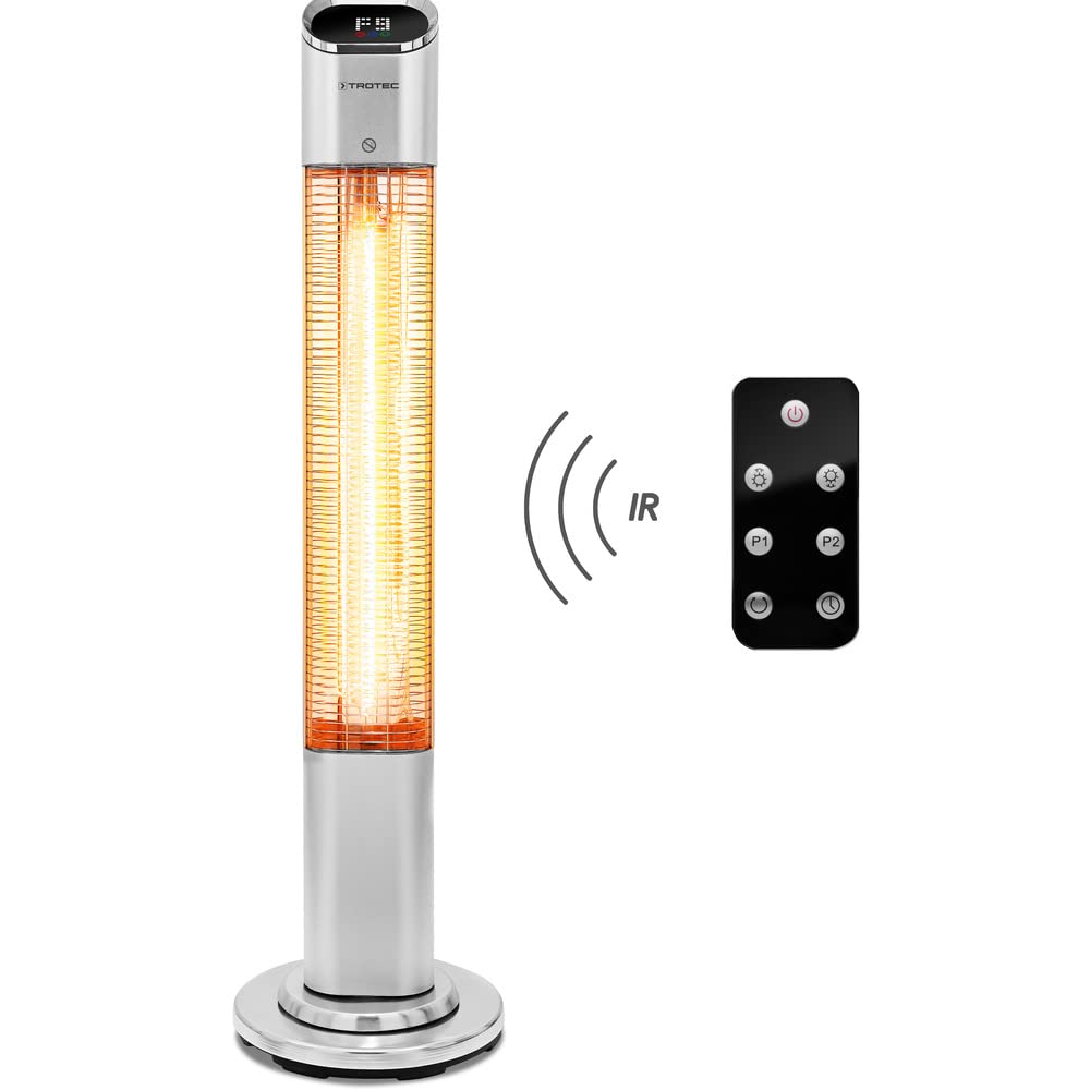 TROTEC Infrarotheizung Standgerät IRS 2050 E – Heizleistung 200 W / 2000 W – Heizstrahler, IP25, inkl. Fernbedienung, 9 Heizstufen, Timer-Funktion 7