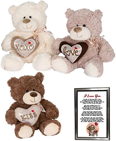 I Love You Gifts for Men and Women, Framed Love Poem Photo in 4 x 6 Inch Picture Frame & 10" Plush Teddy Bear - Sweet Christmas Present For Husband, Wife, Boyfriend, Girlfriend By Words Matter Gifts