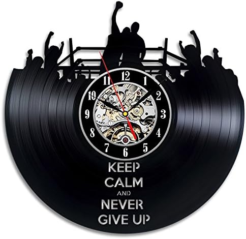 Shinestore Boxing Art Vinyl Record Wall Clock Gift Room Modern Home Record Vintage Decoration Motivational Wall Art Home Decor Handmade Gift For Sport Lover