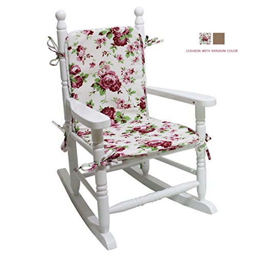 Caymus Child's Solid Hardwood Outdoor Rocking Chair Country Plantation Porch Rocker with cushion - Thumbnail 6