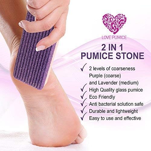 Love Pumice 2 in 1 Pumice Stone for Feet, Hands and Body, (Pack of 4) (Limited Edition)