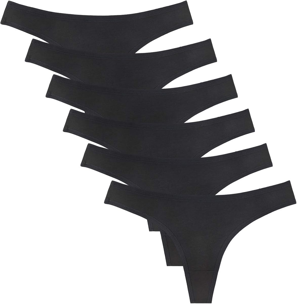 Sunm Boutique 6 Pack Women's Cotton Thongs Breathable Bikini Panties Underwear