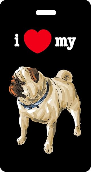 pug luggage tag