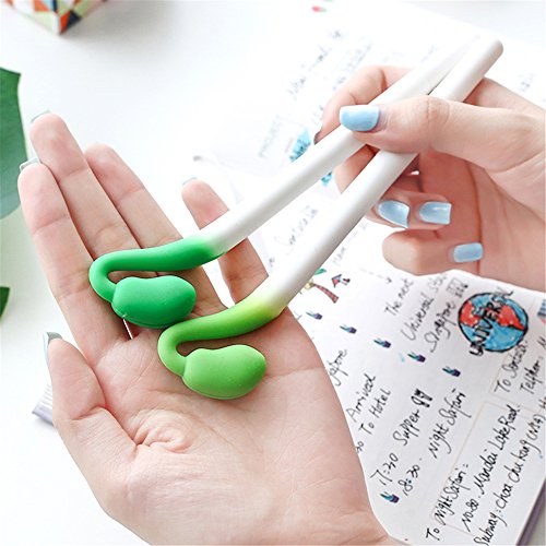 Cute Kawaii Vegetables Bean sprouts Shape Gel Ink Pens school office supplies for girls Stationery novelty pens for kids stationary (4)