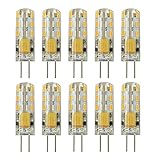 Rayhoo 10pcs G4 LED Bulb Bi-Pin Base Light Lamp 1.5 Watt AC/DC 12V 10-20V Equivalent to 10W T3 Halogen Track Bulb Replacement 360&deg; Beam Angle(Warm White 2800-3200K)