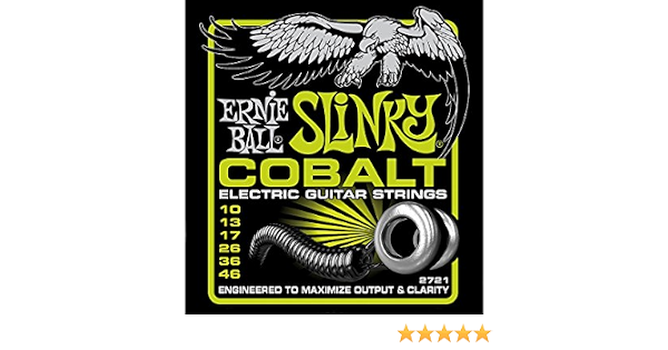Amazon.com: Ernie Ball Cobalt Regular Slinky - Cuerdas para guitarra  eléctrica .010-.046 2721 : Instrumentos Musicales