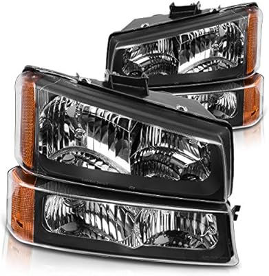 2003-2006 Replacement Headlight Pair For Chevy Silverado Avalanche w// Bulbs