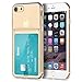 For iPhone 7 / iPhone 8 Slim Fit Clear TPU Gel Shockproof Case Cover with Card Holder (Transparent)