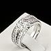 Womens Wedding Engagement Bands Ring Sets 18K White Gold Plated Princess Cut Eternity Solitaire CZ Crystal Best Anniversary Promise Rings Size 7