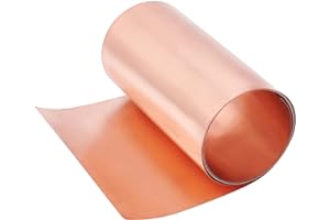 OLYCRAFT 35 Gauge Copper Roll High Purity Pure Copper 39x4 Inch Weather Proof Brass Sheet Coppered Foil Light Salmon Color Coppered Sheets for Mechanical Machining Mould Making Cutting Precision