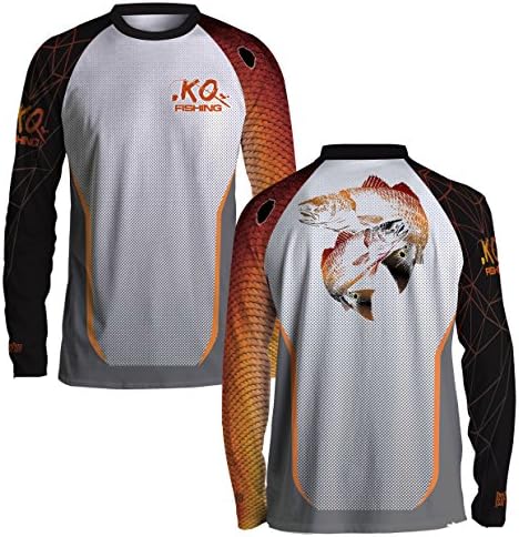 Koss Outdoors KO Fishing Shirt Exclusive Original Design, Breathable Moisture Wicking Material (Redfish, Large)