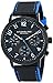 Stuhrling Original Men's 668.02 Monaco Quartz Multifunction Blue Accents Leather Watch