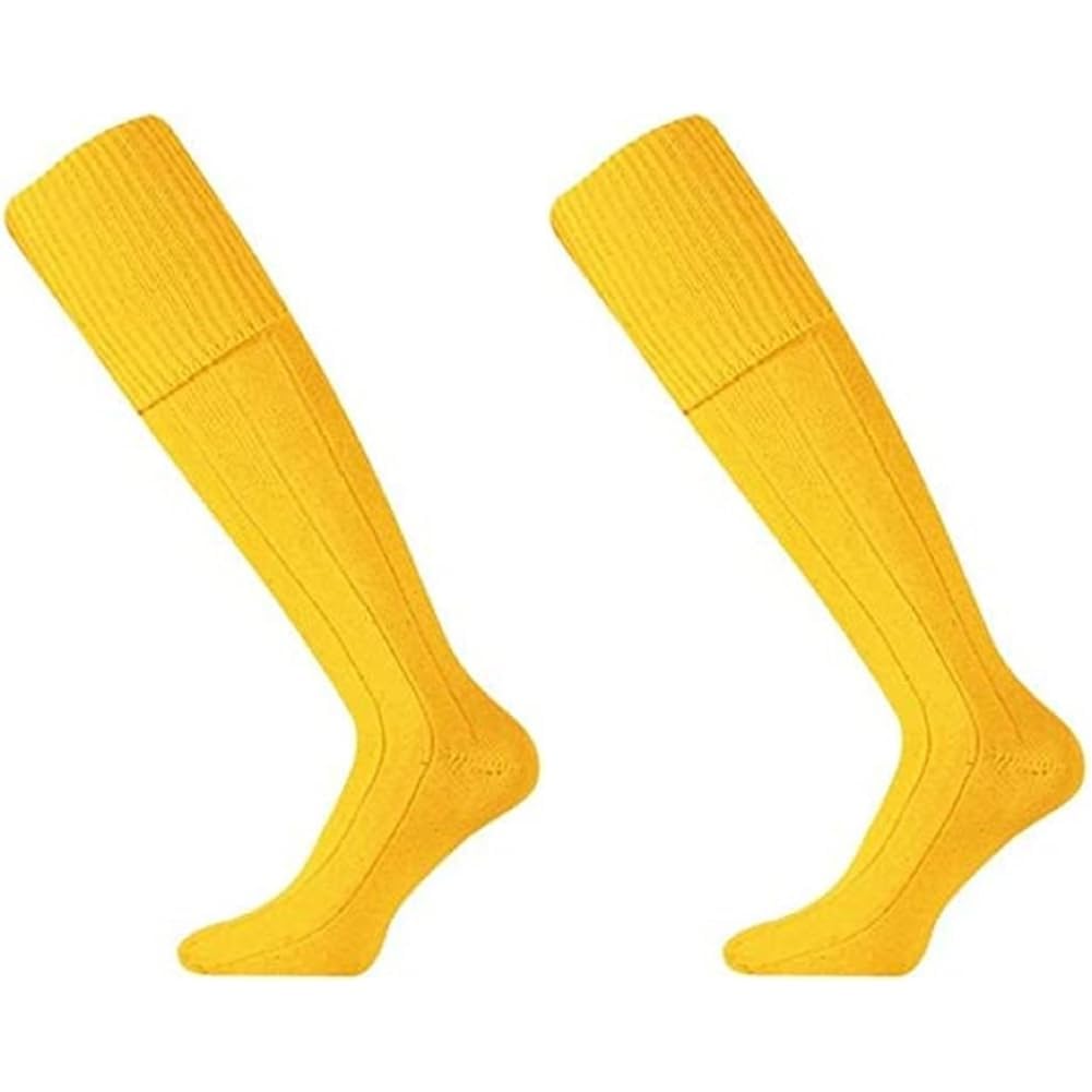 Mitre Mercury Plain Football Sock, Yellow, Taglia unica (Pack of 2)