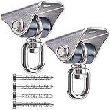 Besthouse Set of 2 Permanent Antirust Stainless Steel 304 Heavy Duty Swing Hangers 1000LB Capacity, Silent Swing Hook 360Â° Rotation with 4 Lag Screws, Yoga Hammock Chair Sandbag, Swing Sets