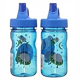 NALGENE Tritan Grip-N-Gulp BPA-Free Water Bottle (Space Blue, 2 Count)